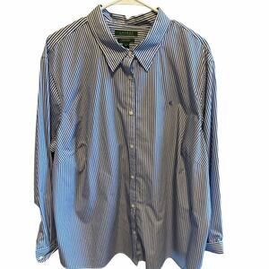 Ralph Lauren Women’s Blue & White Stripe Button-Up Shirt